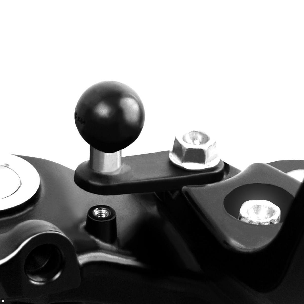 RAM Mounts Motorrad Befestigung 11 mm Bohrung mit B-Kugel (RAM-B-252U), schwarz, Anwendungsbeispiel RAM Mounts Motorrad Befestigung 11 mm Bohrung mit B-Kugel (RAM-B-252U), schwarz, Anwendungsbeispiel