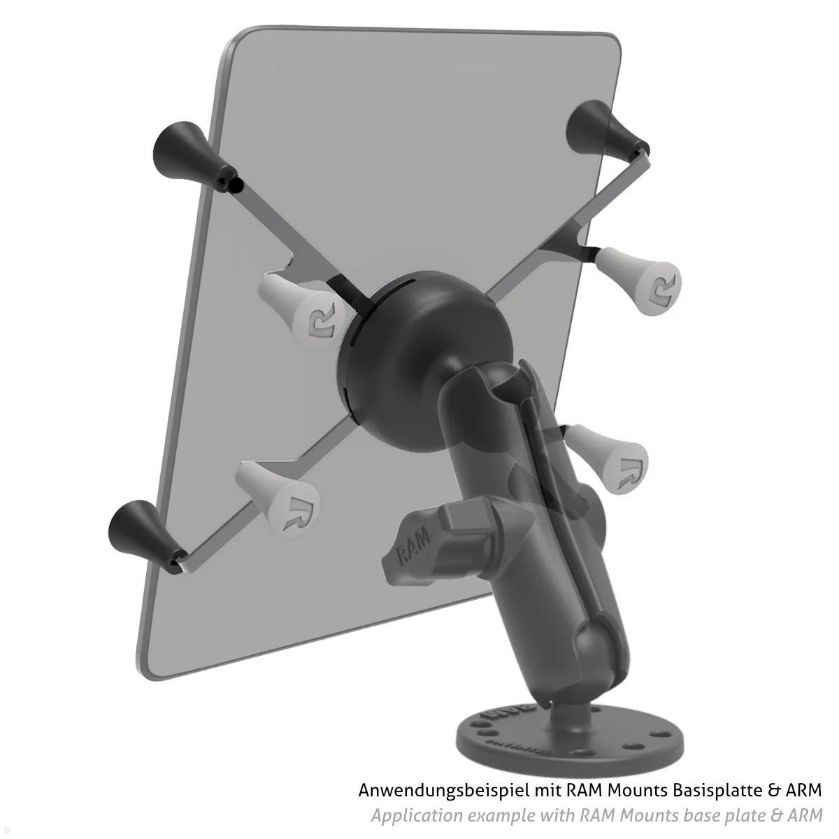 RAM Mounts X-Grip Tablet Halteklammer 7-8 Zoll, B-Kugel (RAM-HOL-UN8BU), schwarz Anwendungsbeispiel mit RAM Mounts Basisplatte & Arm RAM Mounts X-Grip Tablet Halteklammer 7-8 Zoll, B-Kugel (RAM-HOL-UN8BU), schwarz Anwendungsbeispiel mit RAM Mounts Basisplatte & Arm
