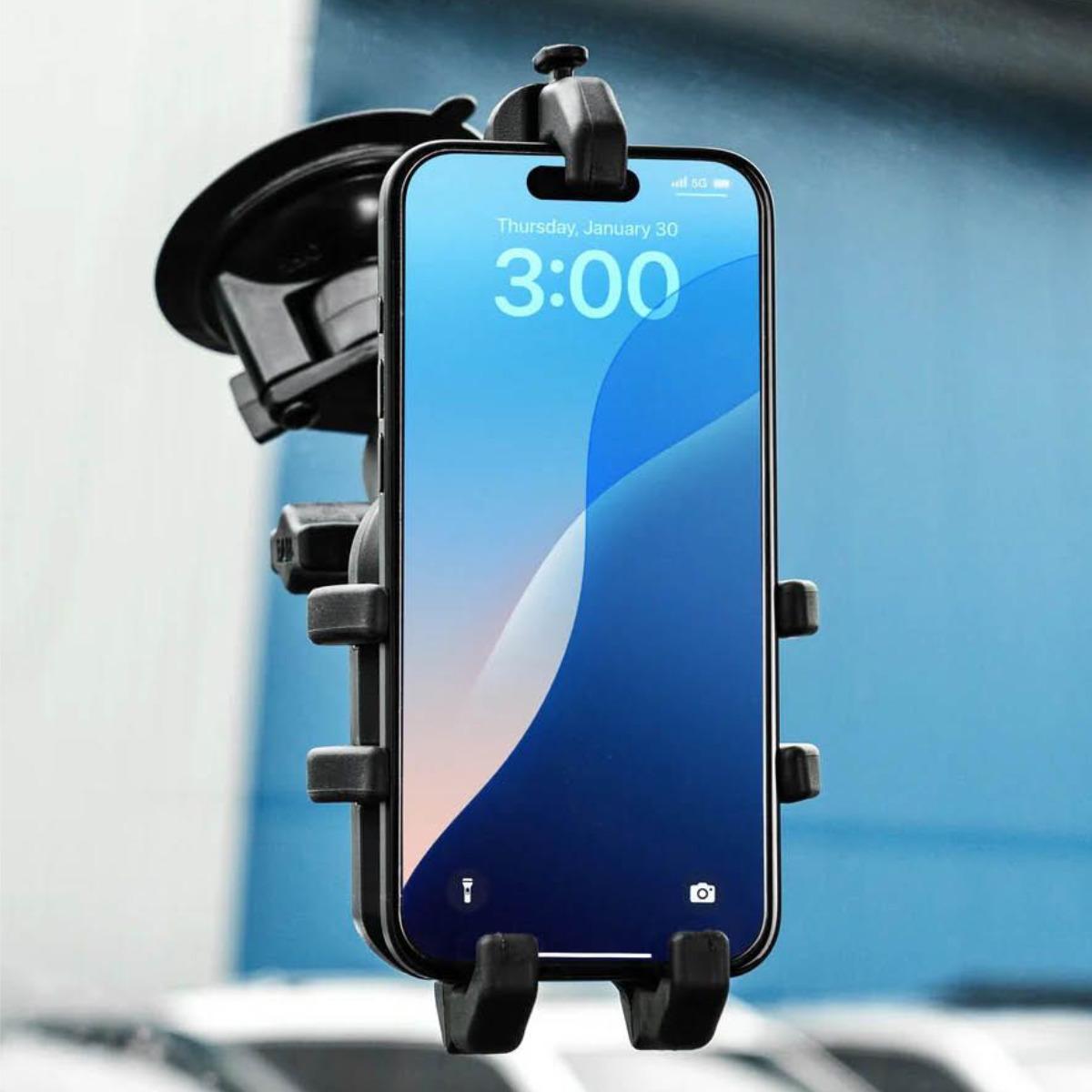 RAM Mounts Quick-Grip™ Pro Universal Smartphone-Halteschale 6,1-7,2'', Trapez-Basisplatte, B-Kugel (RAM-HOL-PD5BU), Anwendungsbeispiel