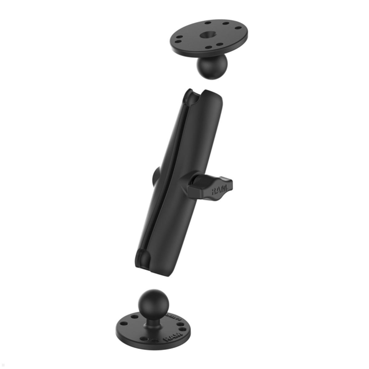RAM Mounts 2x runde Platte, 1x Arm 150mm mit 2 B-Kugeln  RAM Mounts 2x runde Platte, 1x Arm 150mm mit 2 B-Kugeln