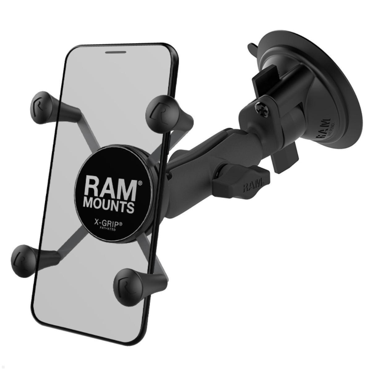 RAM Mounts X-Grip Saugnapf Halter, Verbindungsarm, B-Kugel (RAP-B-166-UN7U), schwarz RAM Mounts X-Grip Saugnapf Halter, Verbindungsarm, B-Kugel (RAP-B-166-UN7U), schwarz