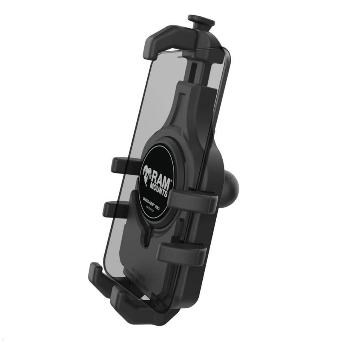 RAM Mounts Quick-Grip™ Pro Universal Smartphone-Halteschale 6,1-7,2'', Trapez-Basisplatte, B-Kugel (RAM-HOL-PD5BU)