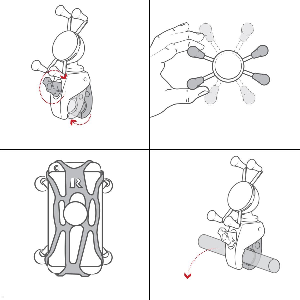 RAM Mounts X-Grip Universal Smartphone Halteklammer, B-Kugel (RAM-HOL-UN7-400U), schwarz Funktionen RAM Mounts X-Grip Universal Smartphone Halteklammer, B-Kugel (RAM-HOL-UN7-400U), schwarz Funktionen